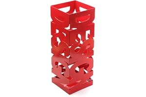 VERSA Design Portaombrelli per Ingresso, Corridoio, Camera, Giardino. Portaombrelli Piccolo e Moderno, Misure (A x L x l) 52 x 19 x 19 cm, Metallo, Colore Rosso