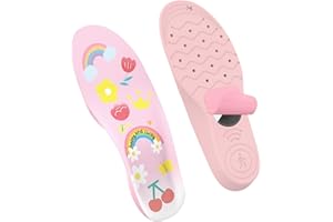 AXFEE Kids Insoles for Air-tag Tracking Device, Cartoon Design, Comfortable Secure Mount, Shoe Inserts (Pink, 155-170mm)
