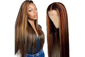 ZESLAERR Parrucca Donna Capelli Veri Umani Brazilian Remy Hair Wig 5X5 Lace Front Wig Human Hair P430 Straight Brown Lace Wig No Smell Soft Hair Pre Plucked Natural Hairline Closure Wig 26 Pollice