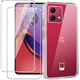 Xiangyun Cover Per Motorola Moto E32s: 2 Custodie (Trasparente + Nero) + 2 Pellicole Vetro Temperato