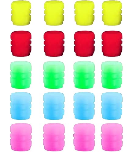 4 Bouchons D'étanchéité De Valve + Lumière LED Clignotante - Vert Fluo Pour Vélo, Moto