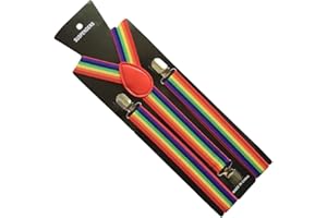 LUOEM Regenbogen Hosenträger Y-Form mit 3 Clips für Kinder 65CM