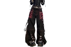 Winkinlin Womens Trousers Women Baggy Cargo Pants Elastic Waist Wide Leg Pants Y2K Trousers Hiking Long Pants with Pockets