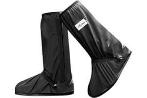 Yeswell Schuhüberzieher Wasserdicht, Wiederverwendbar Faltbar Schnee Regen Schutz Schuhe, Regenschuhüberzug mit Reißverschluss und Reflektor, Unisex Uberschuhe für Herren und Damen Regenbekleidung