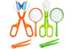 COSYSPARKS Kits de Caza de Insectos para niños, 6 Paquetes Kit Explorador niños Juguetes exploradores al Aire Libre Bug Catcher Kids Incluye Tijeras para atrapar Insectos, Pinzas, Lupa