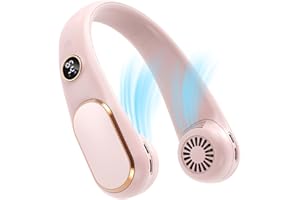 Koonie Halsventilator, wiederaufladbar, 5 Geschwindigkeiten, tragbarer persönlicher Ventilator, freihändiger Ventilator, blattloser Ventilator, batteriebetrieben, tragbarer Ventilator, verstellbar,