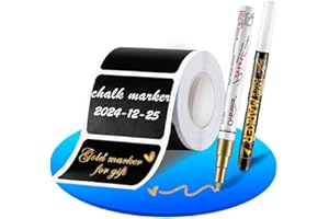 Naklejki na Tablicę Kredową, DZSEE® Wodoodporne Etykiety Samoprzylepne, Usuwalne, Uniwersalne Naklejki Na Słoiki, Słoiki z Przyprawami Kuchennymi, Dżemy, Butelki, do Organizacji| B-Prostokątny