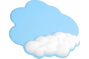 AJAZZ Gaming Mouse Pad Reposamuñecas Nube Reposamuñecas Mousepad con Espuma Viscoelástica de Gel,Base de Goma Antideslizante,Alivio del Dolor,para Oficina en Casa,Computadora Portátil,Mac