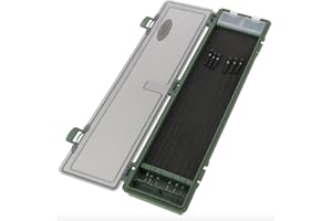 NGT 34,5 x 9 x 2,5 cm große, grüne Aufbewahrungsbox aus Kunststoff mit Angelhaken zum Karpfen-/Süßwasserangeln