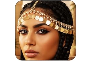 Fashband Gold Sequins Head Chain Tassel Hair Chains Festival Costume Headpiece for Women