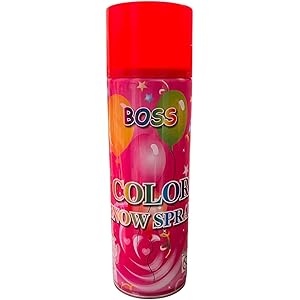 Holi BOSS Colour Snow Spray | |Red/Pink | Non - Toxic | Eco - Friendly | 550ML | Made in India | Popo Toys®