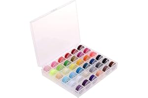 Cheeroyal 36 Pieces Sewing Machine Bobbin Threads with Storage Case Box, Pre-Wound Bobbins Set for Brother/Babylock/Janome/Elna/Kenmore/Babylock/Singer Sewing Machine