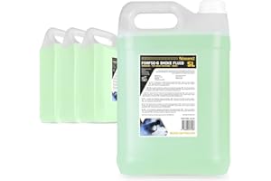 beamz Professional Smoke Machine Fluid 4x 5L Eco Light Green Non-Toxic Biodegradable Fog Liquid for DJ, Disco, Stage, Theatre, Events & Halloween Effects