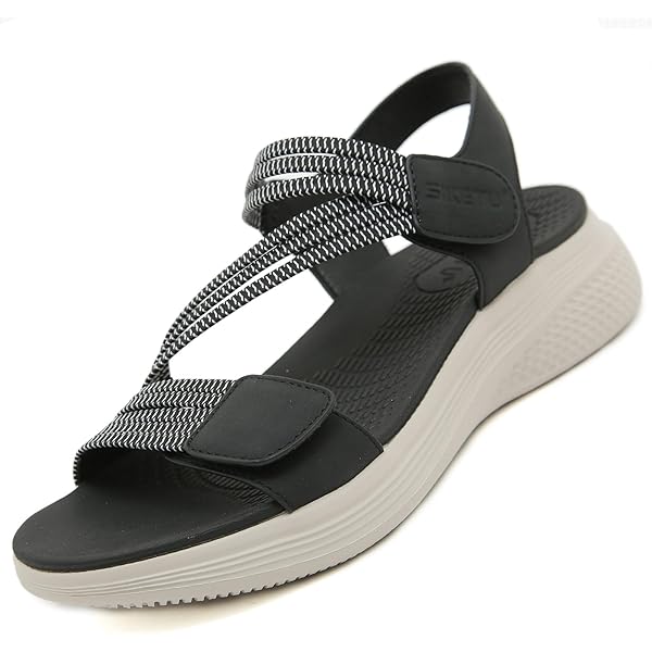 Jana Softline 8-28770-42 001 - Sandalias Planas Negras Cómodas