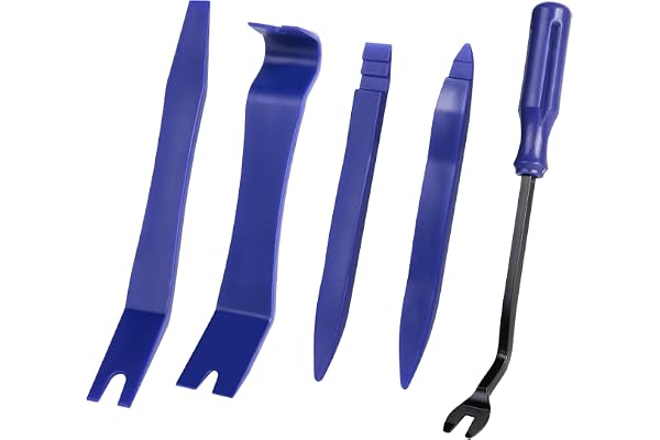 AiQInu Outil Demontage Garniture Voiture 5 Pièces, Outil Demontage Garniture Voiture, Kit Demontage Plastique Voiture pour Voiture Radio Audio Garniture Intérieure Dash Tableau de Bord (Bleu)