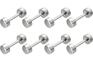 sourcing map 8pcs Métal Sac Sangle Connecter Boucles, 19x29mm Porte-monnaie Vis Fixation Rivets Barbell Forme pour Sac Main Ceinture Poignée Connectif Décoration (Argent Ton)
