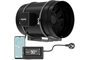 Aygrochy 200mm Wifi App Extracteur d'Air avec programmation de la température et de l'humidité, pour Salle de Bain, booster, tentes de culture, ventilation Bureau, compatible avec Tuya ou Smartlife.