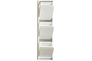 VEEHAUS Küche Mülleimer Für Den Vielseitigen Einsatz Mit Klappen Aus Edelstahl Stilvoller Abfalleimer Für Eine Effiziente Und Praktische Aufbewahrung Weiß (3 x 15 LT - 45 LT)