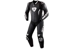 Revit Argon 3 perforerad motorcykelläderdräkt i ett stycke, schwarz/weiß, 52