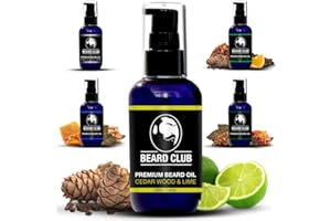 ‎BEARD CLUB Beard Club - Bartöl - Cedar Wood & Lime Bartöl Herren - Ideale Bartpflege und Bart öl (Beard Oil) für Männer - 100ml