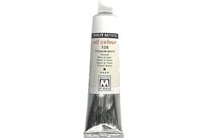 Pittura a olio per artisti 84 colori Pittura professionale Maestro Pan Tubo da 45 ml (Bianco titanio)