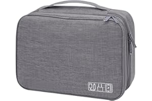 Cragmut Organizzatore di Accessori da Viaggio per L'elettronica a 2 strati, Borsa per Cavi Impermeabile, Borsa Organizzatrice di Cavi di Grandi Dimensioni per Cavi di Ricarica Powerbank USB Sticks