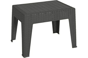 GENERIC Garden Coffee Table Bistro Outdoor Plastic Side Table Grey Rattan Design Table