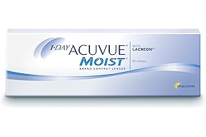 ‎ACUVUE ACUVUE MOIST 1-Day Tageskontaktlinsen für empfindliche Augen & Allergiker – Tageskontaktlinsen mit -2.5 dpt und BC 8.5 – UV Schutz & Komfortables Tragegefühl – 30 Linsen