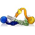 Mini Glass Bong Smoking Pipe Glass Oil Burner Water Bong Portable Water Pipe Glass Oil Pipe Bubbler Bong Small Oil Dab Rigs for Smoking Bongs Smoking Glass Pipe Accessories 14mm Send Hose