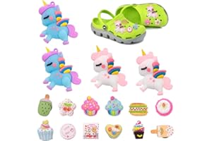 SWZY Ciondoli per Scarpe per Zoccoli, Charms per Scarpe Simpatico Unicorno, Decorazioni per Scarpe Con per Ragazze e Ragazzi, Ciondoli In PVC per Scarpe da Cartone Animato, Accessori per Bambini Adulti