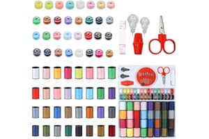 YDHfdc Nähgarn Set 64 Stück Nähgarn für Nähmaschine Mix Farben Nähmaschinengarn Garn Nähmaschine Nähgarn Sortiment Set mit Zubehör für Hand und Nähmaschine