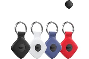 GENERIC 4 Pack Protective Case for ATUVOS Anti - Loss Tracker with Silicone Keychain - Durable and Stylish Cover, Waterproof, Anti - fall,Black,White,Blue,Red
