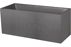 EDA Basalt 98 L - Jardinera (imitación de hormigón, Doble Pared, 99,5 x 39,5 x 43,5 cm), Color Gris Antracita
