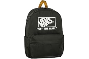 Vans Mochila Off The Wall, Verde Oscuro con Logo Blanco, Asas Amarillas