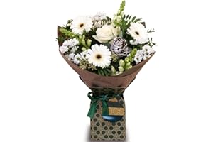 ALL OCCASIONS Let It Snow Flower Bouquet, Beautiful Fresh Flowers, Perfect for Christmas, Birthdays, Anniversaries and Thank You Gifts.