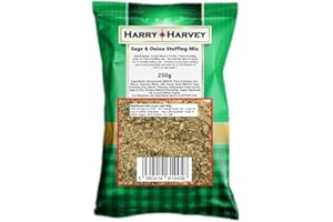Harry Harvey Sage & Onion Stuffing Mix 250g | Traditional Sage and Onion Stuffing for Roasts, Chicken, Turkey & Vegetables | Easy Roast Dinner Side Mix