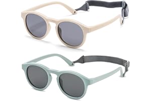 Vyanveo 2 Paia Occhiali da Sole Neonato Polarizzati UV400 Occhiali Sole Neonato Occhialis da Soles Bambino con Cinturino Occhialis Neonatos per 0-48 Mesi Ragazzo Bambina