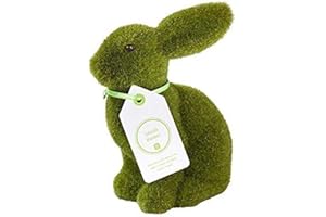 Talking Tables Small Artificial Grass Bunny Table Decorations Centrepiece | 15cm (6") Moss Rabbit Figure | for Easter, Kids Birthday, Mad Hatter Tea Party, Alice in Wonderland Theme, Green, 15 cm