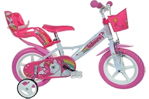 TECNOBIKE SHOP Bici per Bambina Bicicletta Dino Bikes Unicorn Taglia 10" - 12" - 14" - 16" - 20" Caschetto Unicorn Opzionale