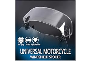 FATEXPRESS Moto Clip On Windshield Adjustable Windscreen Extension Spoiler Wind Deflector Screen Universal Compatible With Honda Suzuki Yamaha Kawasaki CB500X CB650R G310GS R NineT Rebel CMX 500 300 Accessories