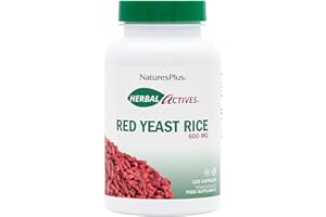 NATURE'S PLUS NaturesPlus Herbal Actives Red Yeast Rice Capsules 600mg - Easy to Swallow, One a Day, Botanical Food Supplement - Vegan, Gluten Free - 120 Capsules