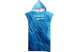 LOMTRATS Poncho da Surf ad Asciugatura Rapida, Asciugamano, Vestaglia, con Cappuccio, per Adulti, Uomini e Donne, in Microfibra, Nuoto, Spiaggia, Surf, Immersioni