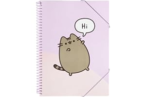 Grupo Erik: Portalistino A4 Pusheen, Raccoglitore porta documenti con 30 buste, elastico e copertina flessibile, 32 x 25,5 cm, Cancelleria Pusheen