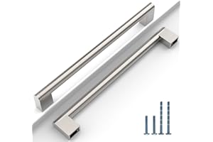 9BUILD Lot de 10 Nickel Brossé Poignee de Meuble Entraxe 192mm Cuisine Poignée Acier Inoxydable Meuble Poignet de Porte Cuisine Poignées pour Placards Poignet Meuble Cuisine EU0030