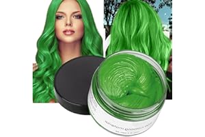 NACGUO Unisex Hair Wax Color Dye Styling Cream Mud, Temporary Hair Color Wax Natural Hairstyle Pomade, Washable Temporary, Hair dye Suitable for Parties, Role Playing and Christmas (Green)