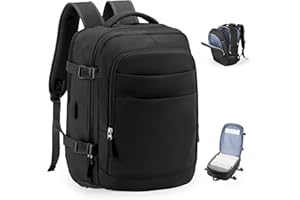 VGCUB Zaino da Viaggio Aereo Bagaglio a Mano 40x30x20 Easyjet 45x36x20 Borsa da Viaggio Cabina 40x20x25 Ryanair Donna Zaino Impermeabile Travel Backpack Nero Ottimizzazione