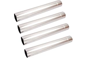 HpLive Stainless Steel Flue Pipe Chimney Attachment Stove Knee Stove Pipe Exhaust Pipes Pipe Chimney Pipe, Length 400 x Diameter 60 mm (Pack of 4)
