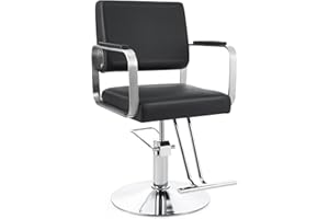 CO-Z Sedia da Parrucchiere Girevole a 360° Altezza Regolabile 15cm Poltrona da Parrucchiere con Pompa Idraulica Capacità 250 kg Sedia da Barbiere con Poggiapiedi per Parrucchiere Barbiere Spa Tattoo