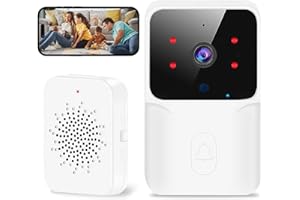 GÉNÉRIQUE Sonnette Vidéo Intelligente Maison, IP65 Étanche Carillon 400 mètres, Sonnette visuelle avec résolution 1080P，Mélodie et volume réglables, Kit 1 Récepteur + 1 Émetteur, Salon, Bureau - Blanc.12