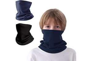 VDYXEW 2 Pack Kids Neck Warmer, Windproof Thermal Fleece Neck Gaiter for Boys & Girls, Breathable & Elastic, Face Mask Winter Snood for Skiing, Snowboarding, Cycling, Outdoor Play